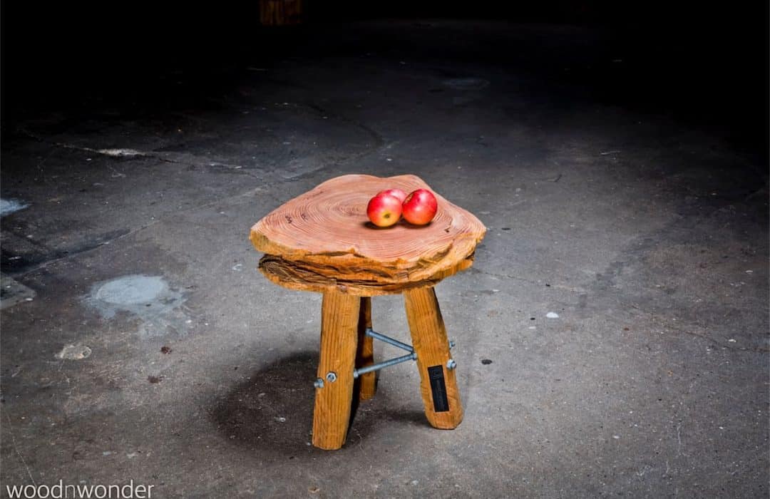 sculptural side table made of wood