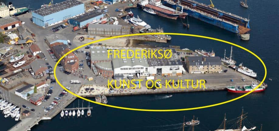 Udsigt over Frederiksø på Svendborg Havn og det tidligere skibsværft.