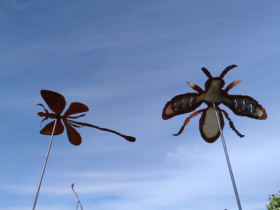 to insekter i jern mod blå himmel